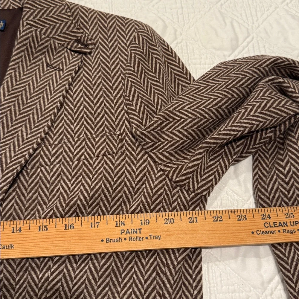 Polo Ralph Lauren Brown Cream Wool blend Blazer Size 16 - Picture 6 of 13